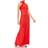 Mac Duggal Womens Satin Maxi Sheath Dress - Red