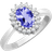 Jewelco London Classic Royal Cluster Ring - Silver/Tanzanite/Diamonds