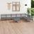 vidaXL 8 Piece Garden Solid Wood Pine Grey Outdoor Lounge Set