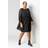 Roman Curve Chiffon Shimmer Stripe Smock Dress - Black