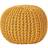 Homescapes Knitted Mustard Pouffe 35cm