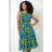 Roman Petite Floral Print Buckle Detail Dress - Blue