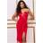 Goddiva Satin Collar Scuba Midi Dress