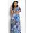 Roman Petite Geo Floral Frill Wrap Dress