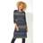 Roman Stripe Cowl Neck Button Detail Dress - Grey