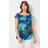 Roman Curve Tropical Print Bardot Top
