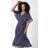 Roman Petite Polka Dot Cape Dress - Navy