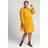 Roman Curve Chiffon Shimmer Stripe Smock Dress - Mustard