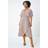 Roman Petite Polka Dot Cape Dress - Taupe