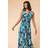 Roman Abstract Print Twist Front Maxi Dress - Green