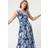 Roman Abstract Print Twist Front Maxi Dress - Blue