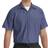 Red Kap Men's Short Sleeve Industrial Work Shirt, Grey/Blue Stripe