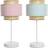 Dkd Home Decor Metal Green and Light Pink Desk 220 V 50 W 26 x 26 x 55 cm Table Lamp