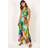 Roman Floral Twist Stretch Jersey Maxi Dress