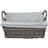 RED HAMPER Shallow Lined Antique Wash Basket