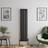 Duratherm Vertical Oval Tube Single Panel Designer Radiator 360mm Black