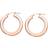 Jewelco London Rose Silver Square Tube Polished Hoop Earrings 30mm 4mm