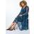 Roman Curve Abstract Print Wrap Dress