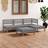 vidaXL 5 Piece Garden Solid Pinewood Grey Outdoor Lounge Set