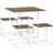 Homcom Modern Walnut Dining Set 80x80cm 5pcs