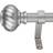 Decopolitan 1 Twist Knob Curtain Rod 18 to 36 Inches Antique Silve