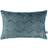 Geometric Cut Velvet Feather Filled Cushion Complete Decoration Pillows Blue