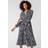 Roman Animal Print Belted Midi Dress