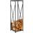 Relaxdays Steel Firewood Rack, Powder-Coated Log Holder, Wood Pile Storage hwd 111x34x34 cm, Black