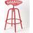 Homescapes Red Vintage Style Metal Seat Bar Stool