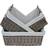 RED HAMPER Shallow Lined Antique Wash Basket