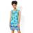 Roman Floral Border Print Shift Dress - Turquoise