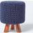 Homescapes Navy Tall Knitted Cotton with Tripod Foot Stool