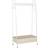 Homcom Rolling Coat White /Beige Clothes Rack 99x185cm