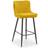 Julian Bowen Luxe Velvet Mustard and Black Bar Stool 105cm