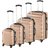 tectake Lightweight Hard Shell Suitcase 4 stk. - Champagne