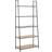Nordform Seaford Black Metal Ladder Bookcase with 5 Oak Shelves Book Shelf