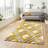 Think Rugs GR224 Geometric Hand Carved Shaggy Grey, Yellow cm