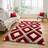 Think Rugs GR224 Geometric Hand Shaggy Grey, Red cm