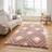 Think Rugs GR224 Geometric Hand Carved Shaggy Grey, Pink