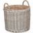 RED HAMPER Round Lined Straight-Sided Wicker Basket