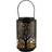 25cm Black Metal Tree Of Life Cut Out Cylinder Lantern