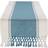 DII Storm Blue Dobby Stripe Ribbed Table Runner 13cm x 72cm Tablecloth Black, Blue
