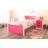 Comfy Living Pink, No Mattress Single Wooden Star Bed Frame Bed Side