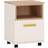 Furniture To Go 4Kids 1 Door Desk Mobile In Light Oak And White High Gloss Orange Handles