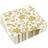 Blue Panda Gold And White Floral Paper Napkins 100 Pack 16.5 x 16.5 cm