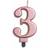Globos Kagelys med 3 i rosegold