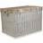 RED HAMPER Large White Wash Finish Wicker Basket
