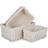 RED HAMPER of 3 White Wash Wicker Basket