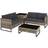 tectake nature Garden rattan Outdoor Lounge Set, 1 Table incl. 2 Chairs