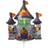 Horror-Shop Mini-Folienballon Happy Halloween Geisterschloss Luftballon mit